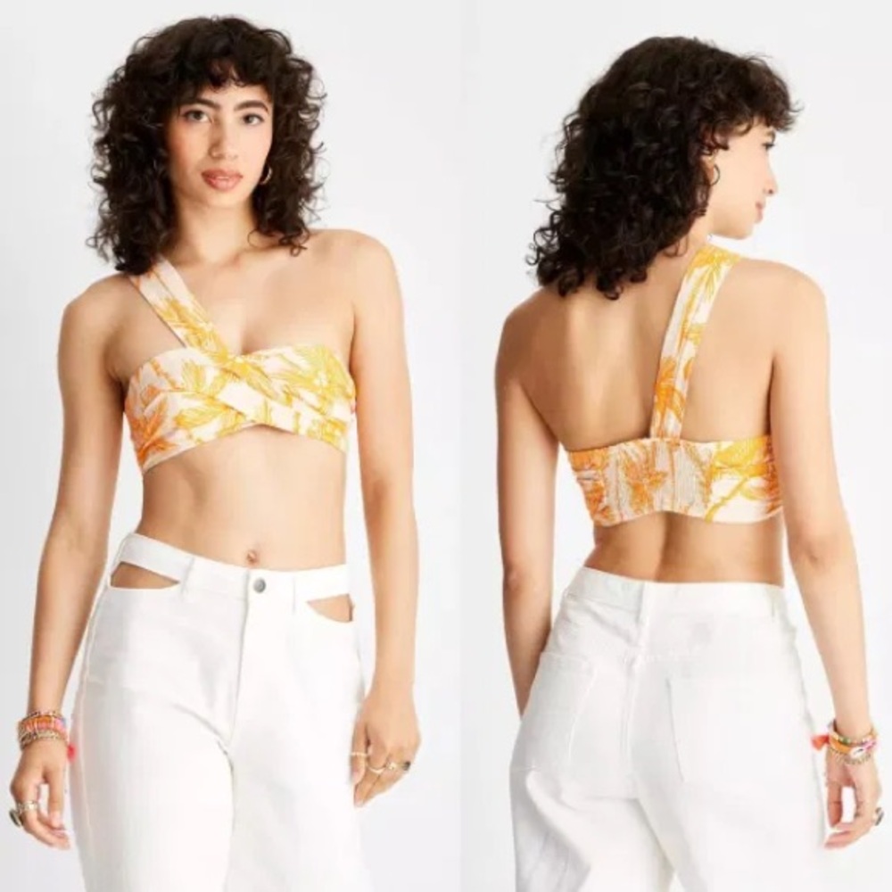 SOLDFuture Collective by Alani Noelle, Linen, Tropical, Asymmetrical Crop Top - Picture 6 of 7
